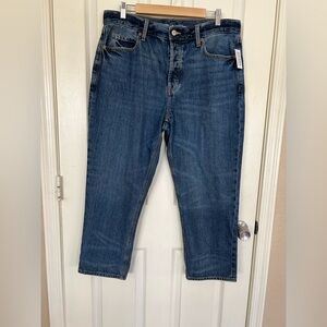 Old Navy High Rise Slouchy Straight Jeans Size 12 NWT Medium Wash Denim Relaxed